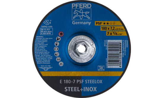 Pferd PSF STEELOX Depressed Center Type 27 Grinding Wheel - Patriot Welding Supply, LLC